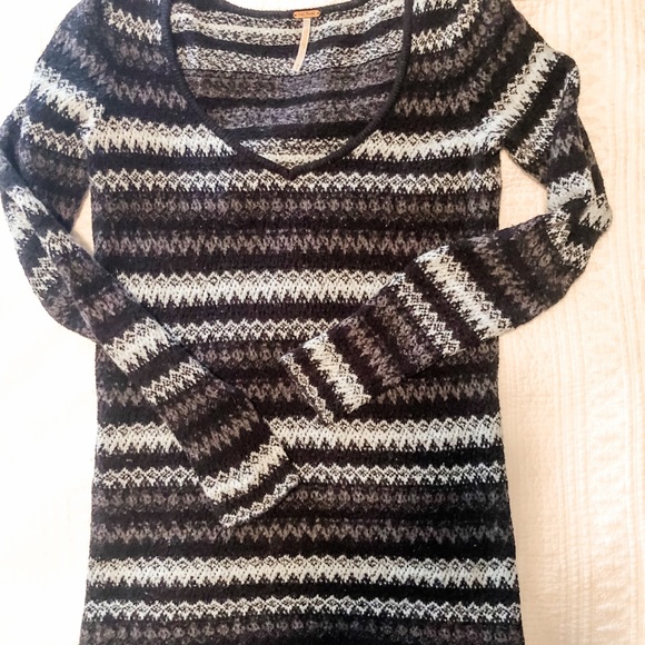 Free People Intarsia Chenille Tunic Sweater Medium - Picture 11 of 14